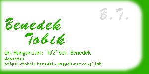 benedek tobik business card